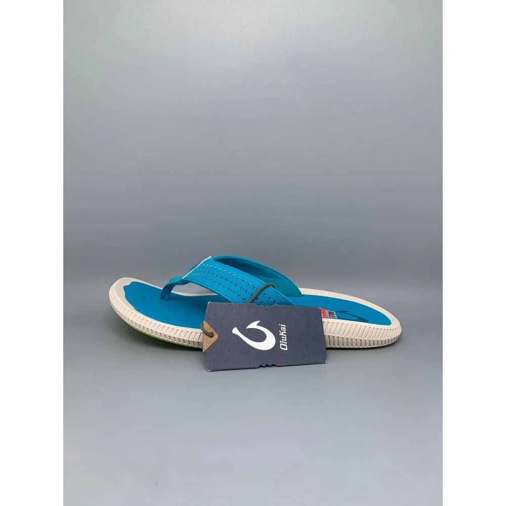 OluKai Ulele Tropic Blue Flip Flop Sandals 10435-3X3X Men's Sz 9 NEW!